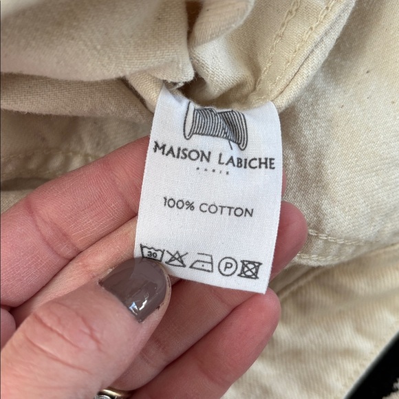 :Price Firm: Anthro Maison Labiche Embroidered Heart Denim Jacket in Cream - Picture 9 of 10